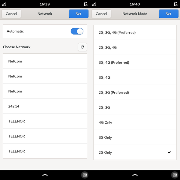 Librem 5 Cellular Settings