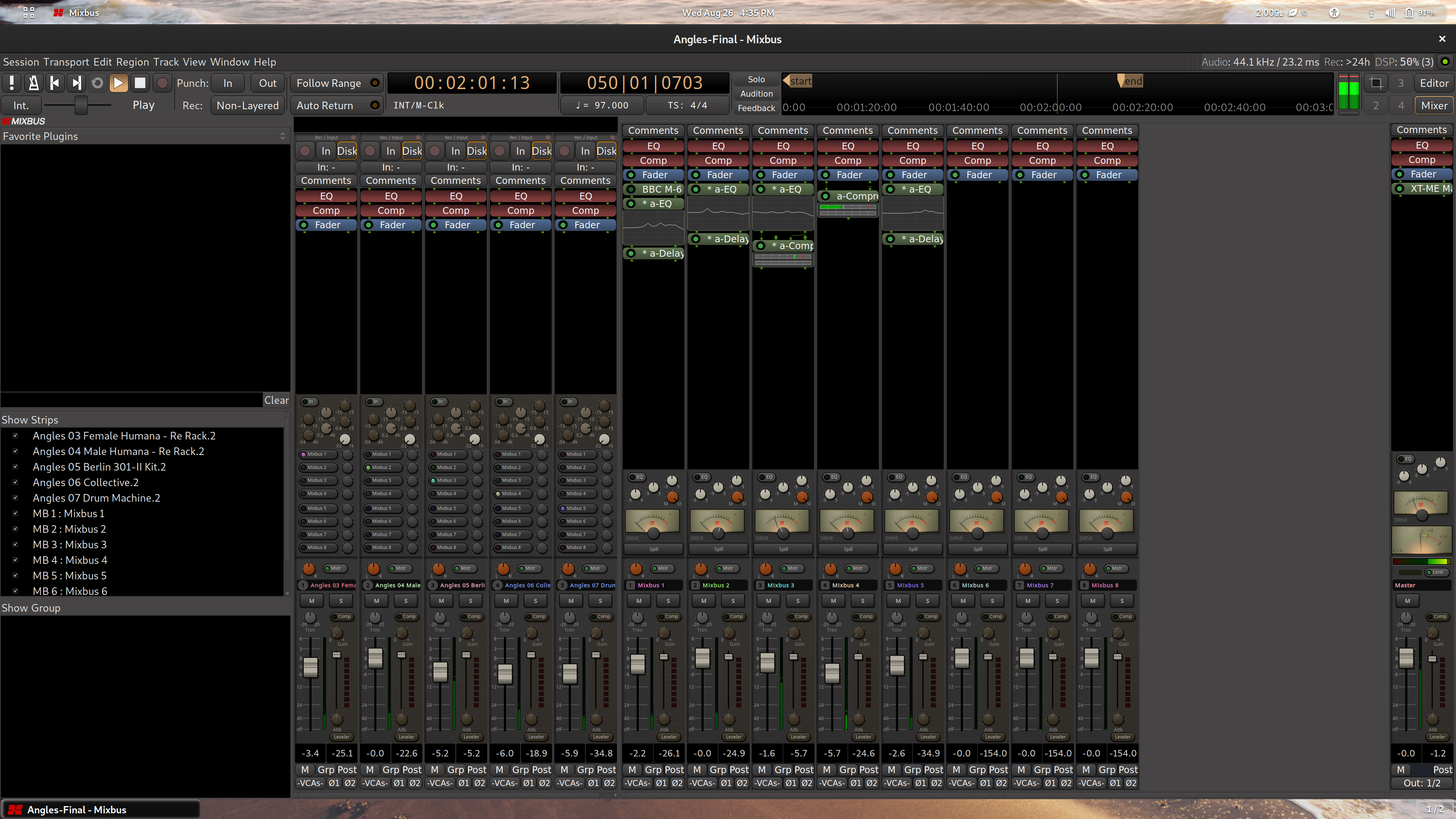 mixbus quantizing