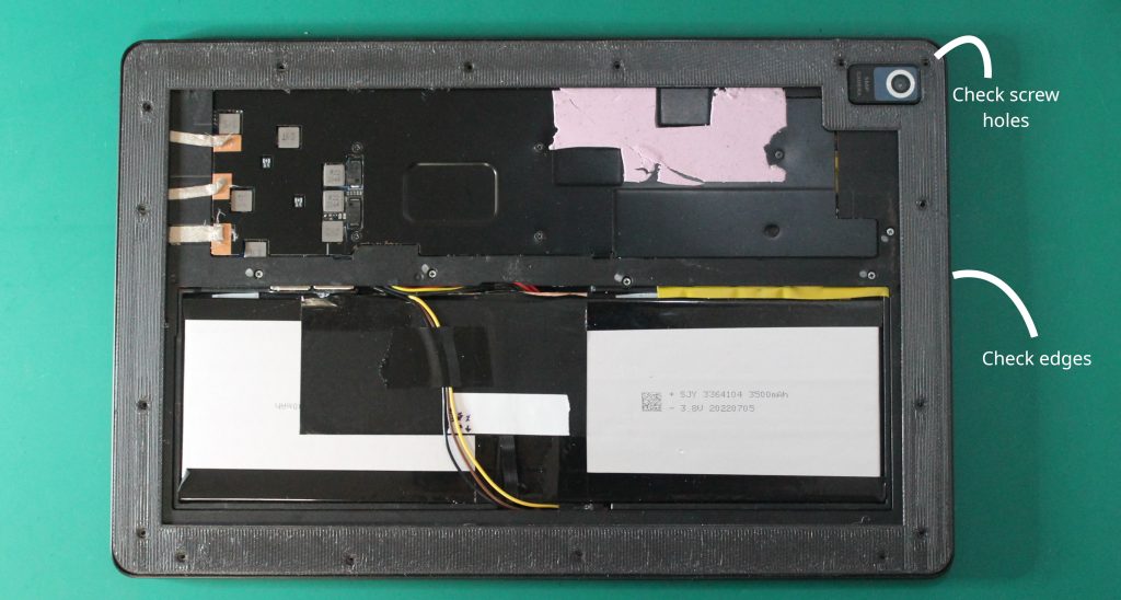 Photo of Librem 11 with modular back test piece, to verify fit